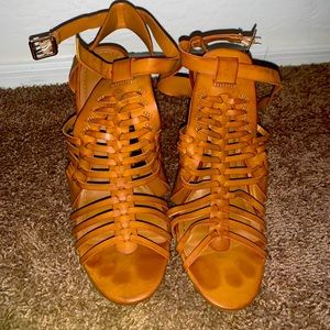 Bamboo Chunky Brown Heel